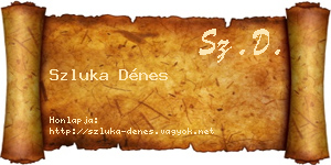 Szluka Dénes névjegykártya